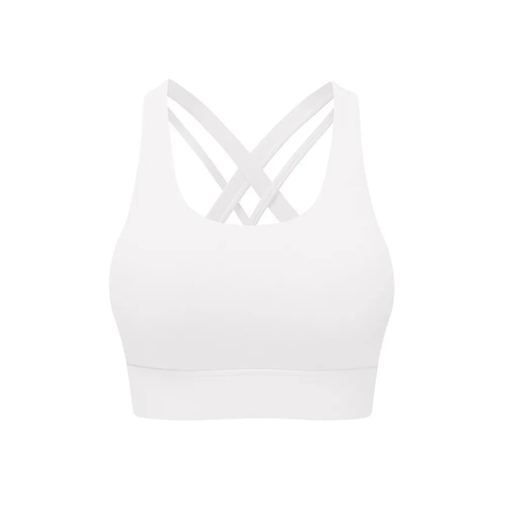 Soutien-gorge de sport confortable pour le yoga, brassière à bonnets fixes, débardeur, sous-vêtement de fitness sans couture, absorbant la transpiration, pour femme