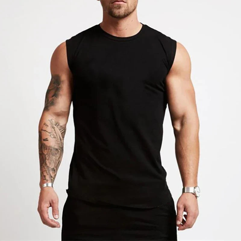 Haut sans manches de sport en coton pour homme, débardeur de musculation, vêtements de sport, gilet de sport pour homme, maillot de corps musclé