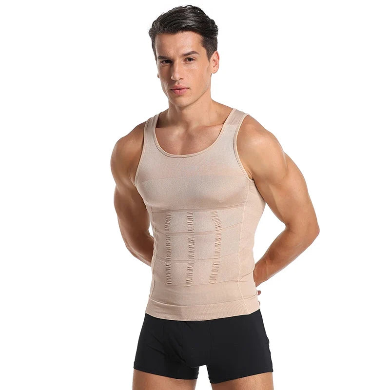 Gilet de Corps Amincissant Homme Débardeur Musculation Débardeurs Ventre Plat Maillots de Corps Débardeur Gainant Sous-vêtement Thermique Compression