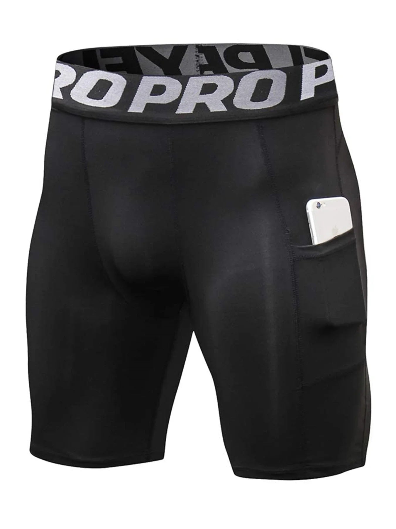 Shorts de sport pour hommes avec poches Leggings de compression d'entraînement pour hommes Caleçons en polyester pour hommes Collants athlétiques de course de basket-ball