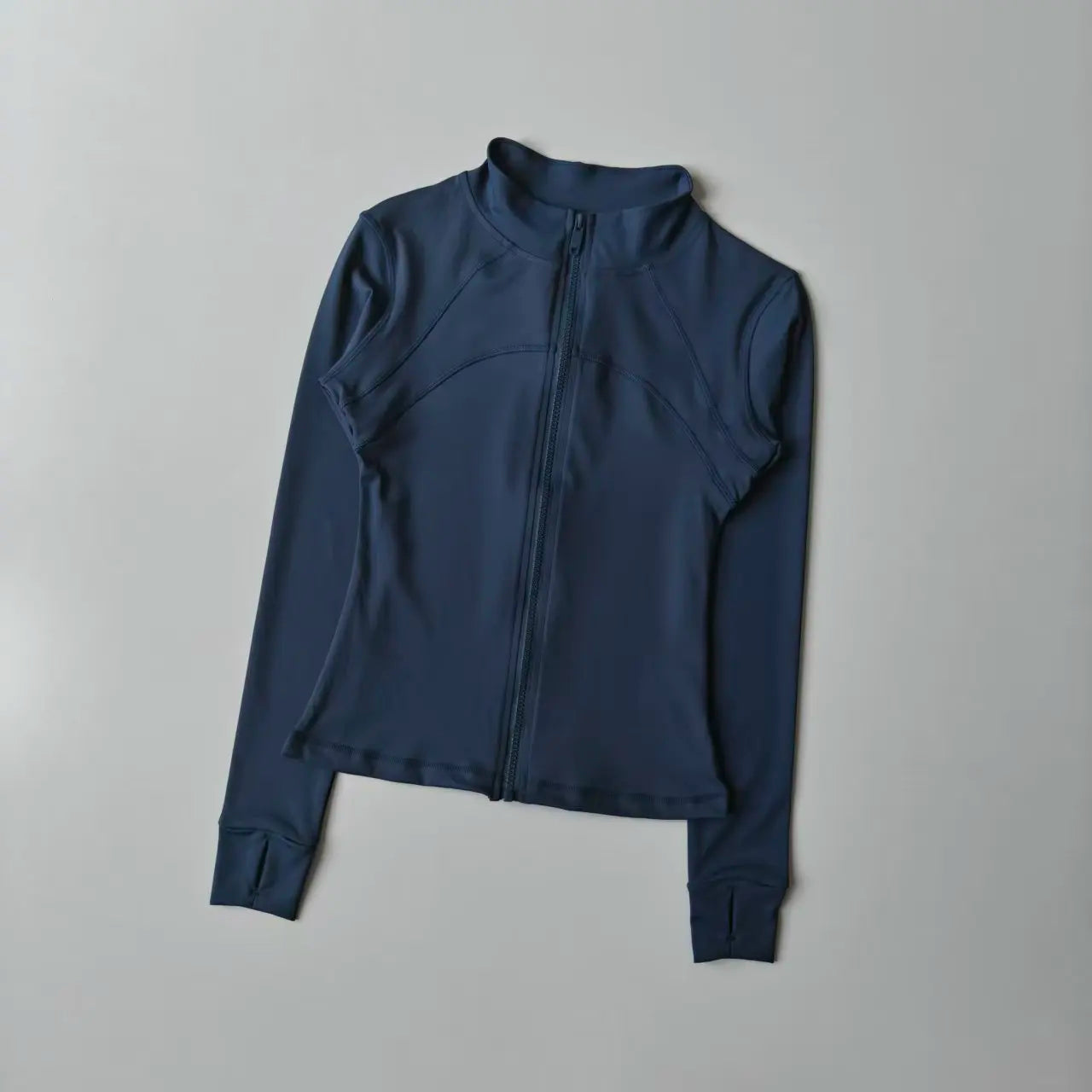 Veste de sport à manches longues pour femme, coupe ajustée, yoga, séchage rapide, cardigan zippé, col montant, course, fitness
