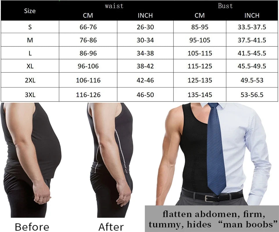 Gilet de Corps Amincissant Homme Débardeur Musculation Débardeurs Ventre Plat Maillots de Corps Débardeur Gainant Sous-vêtement Thermique Compression