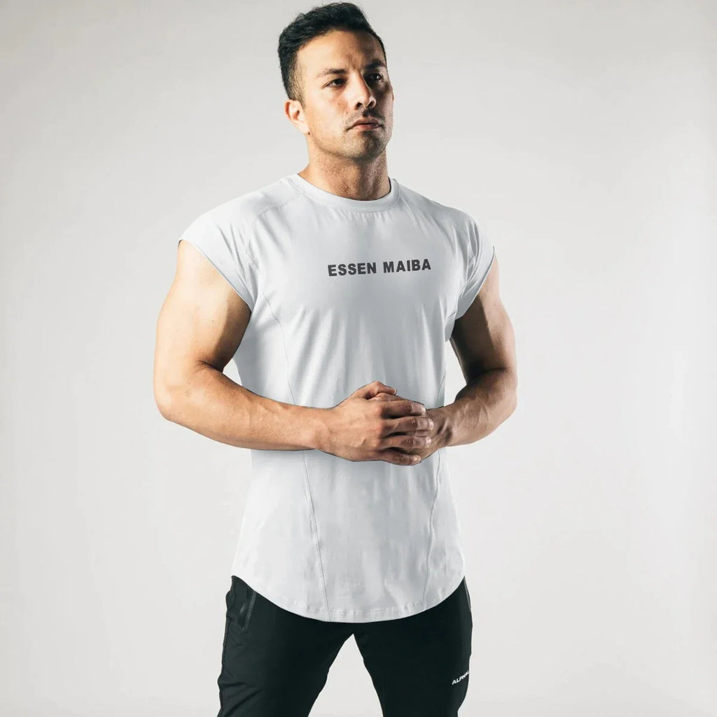 Débardeurs Hommes Sans Manches pour l'Entraînement de Musculation Athlétique en Coton Respirant T-shirt
