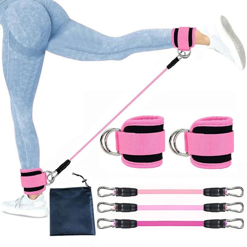 Set de bandes de résistance, équipements d'exercice, sangles de cheville, bandes élastiques de fitness pour la maison, hommes et femmes, sport
