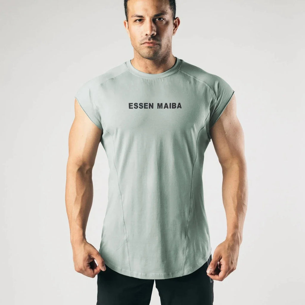 Débardeurs Hommes Sans Manches pour l'Entraînement de Musculation Athlétique en Coton Respirant T-shirt