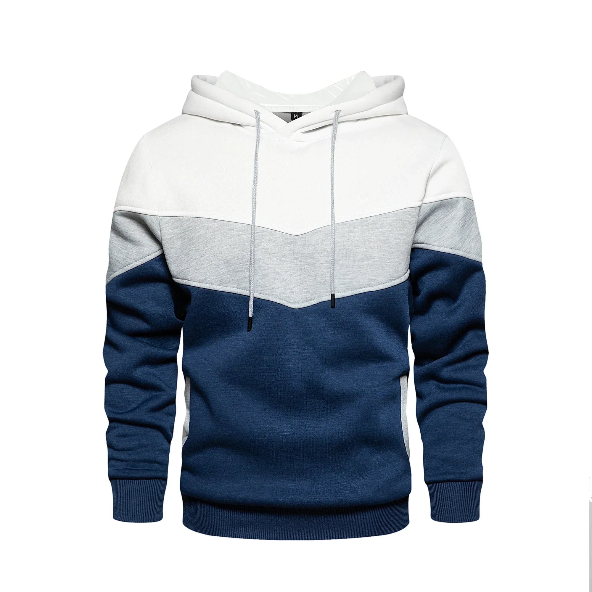 Sweat à capuche patchwork pour homme Vêtements à capuche décontractés amples en polaire chauds Streetwear Mode masculine Vêtements de sport d'automne et d'hiver