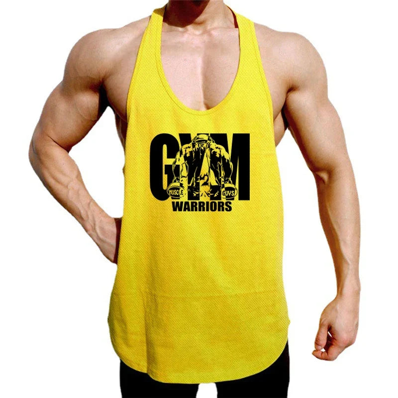 Débardeur de sport pour homme, vêtement de fitness, musculation, course, maillot de corps en maille, sans manches