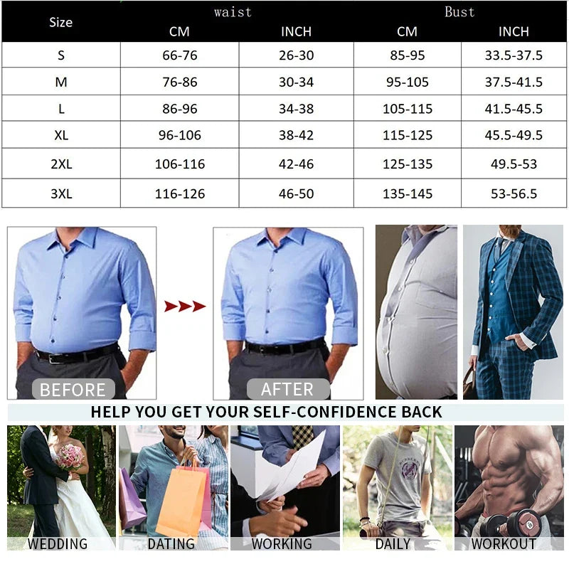 Gilet de Corps Amincissant Homme Débardeur Musculation Débardeurs Ventre Plat Maillots de Corps Débardeur Gainant Sous-vêtement Thermique Compression