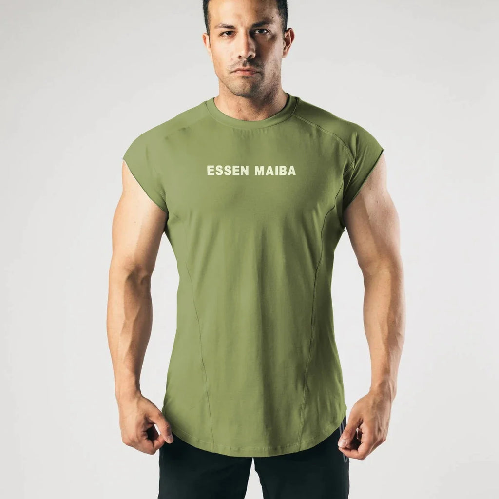 Débardeurs Hommes Sans Manches pour l'Entraînement de Musculation Athlétique en Coton Respirant T-shirt