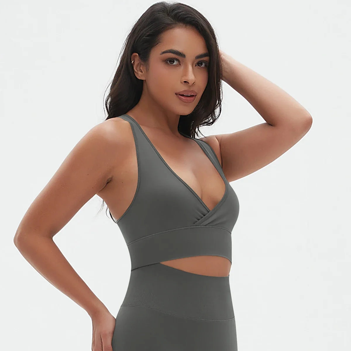 Soutien-gorge de sport pour femmes, maintien élevé, impact élevé, froncé, sous-vêtement de fitness, haut de gym, yoga, vêtements d'entraînement, corset push-up rembourré, vêtements de sport