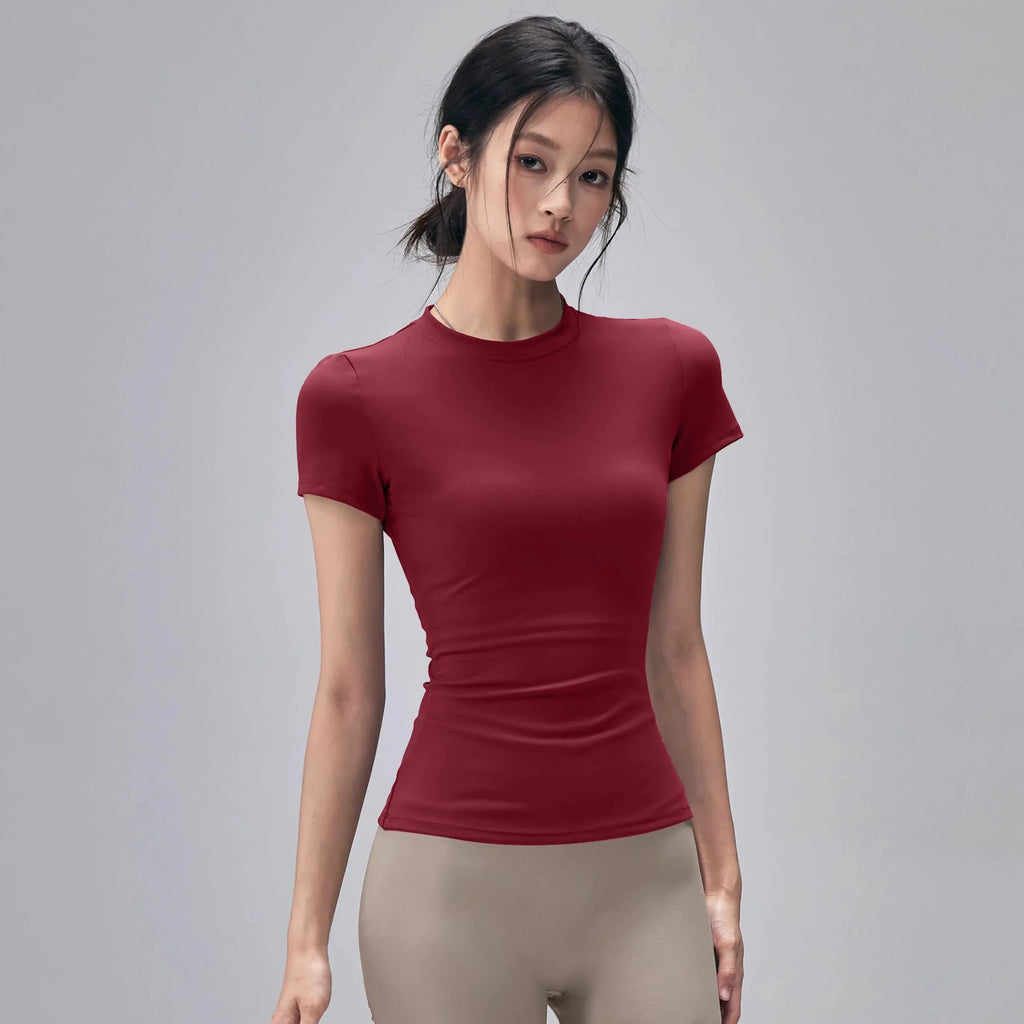 T-shirt de sport d'extérieur pour femmes, yoga, fitness, course à séchage rapide, entraînement, vêtements de sport pour femmes, vêtements d'exercice