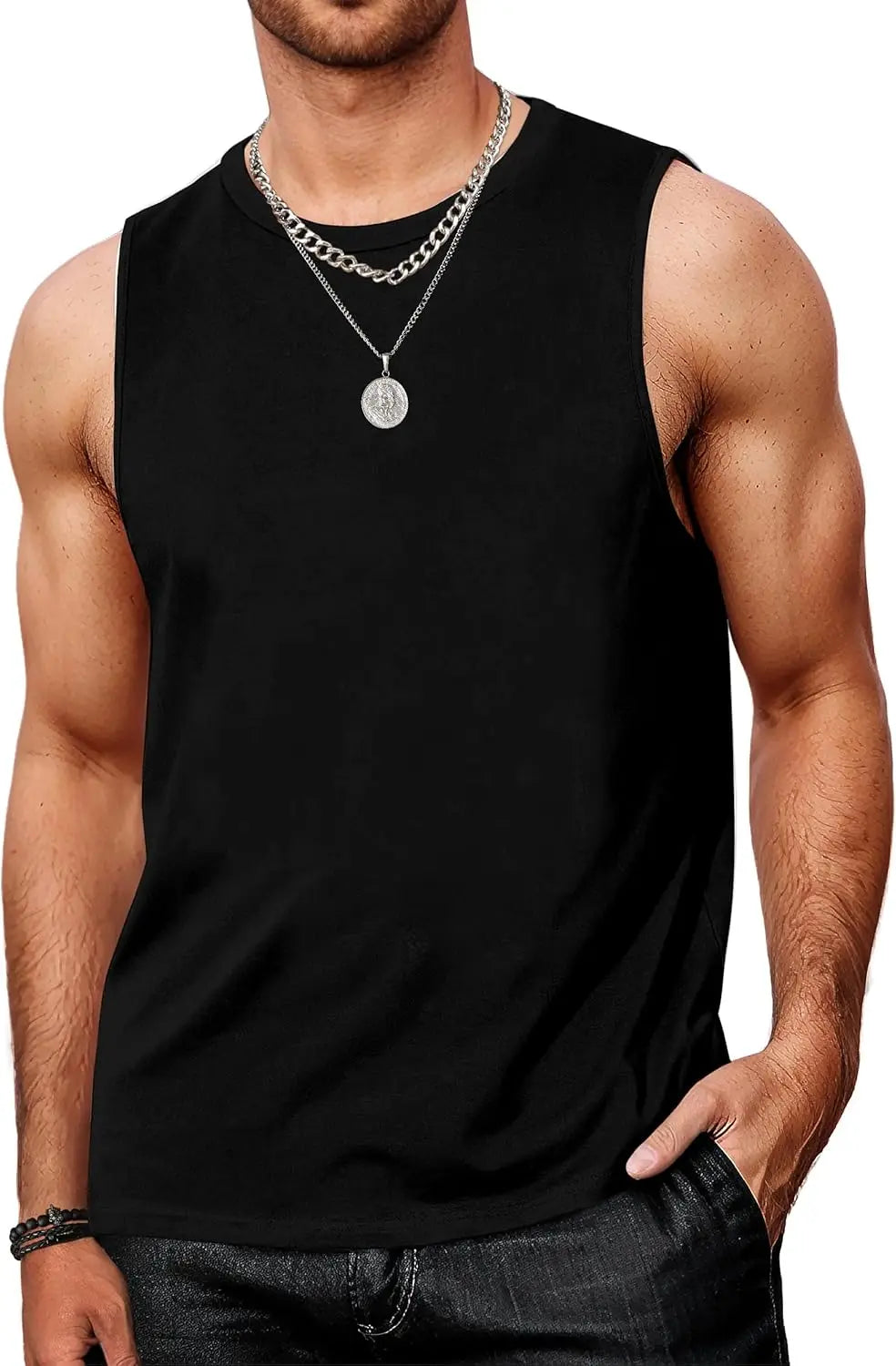 Débardeurs pour hommes, t-shirts d'entraînement sans manches, couleur unie, séchage rapide en polyester pour hommes, débardeurs de plage et t-shirts de sport d'été