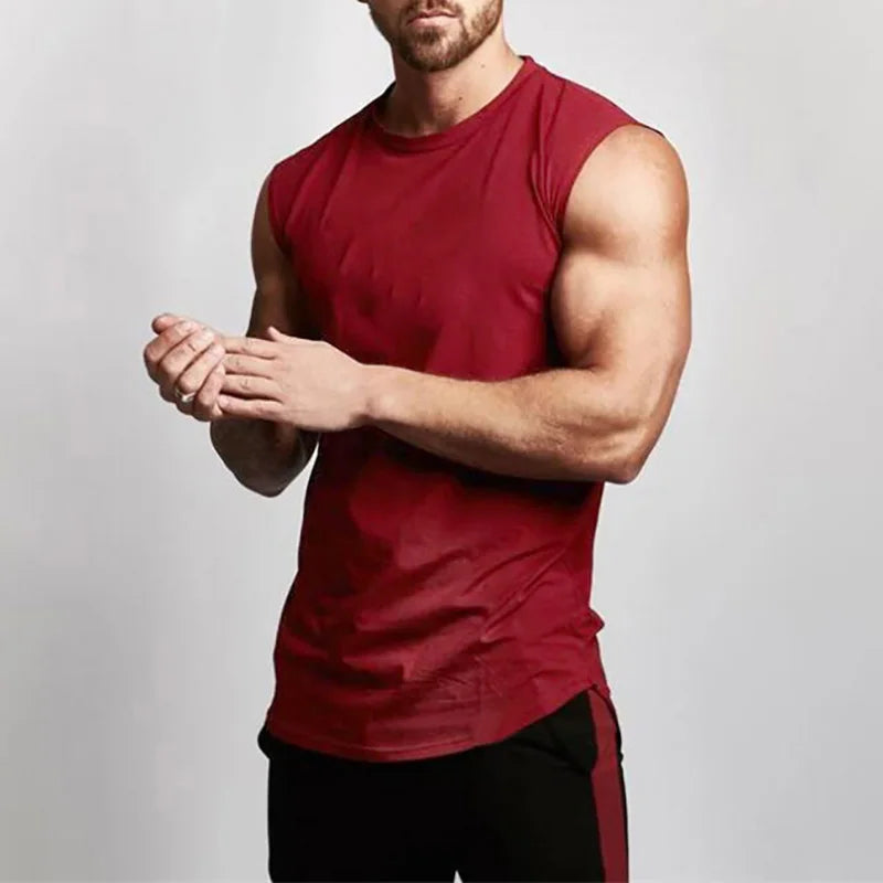 Haut sans manches de sport en coton pour homme, débardeur de musculation, vêtements de sport, gilet de sport pour homme, maillot de corps musclé