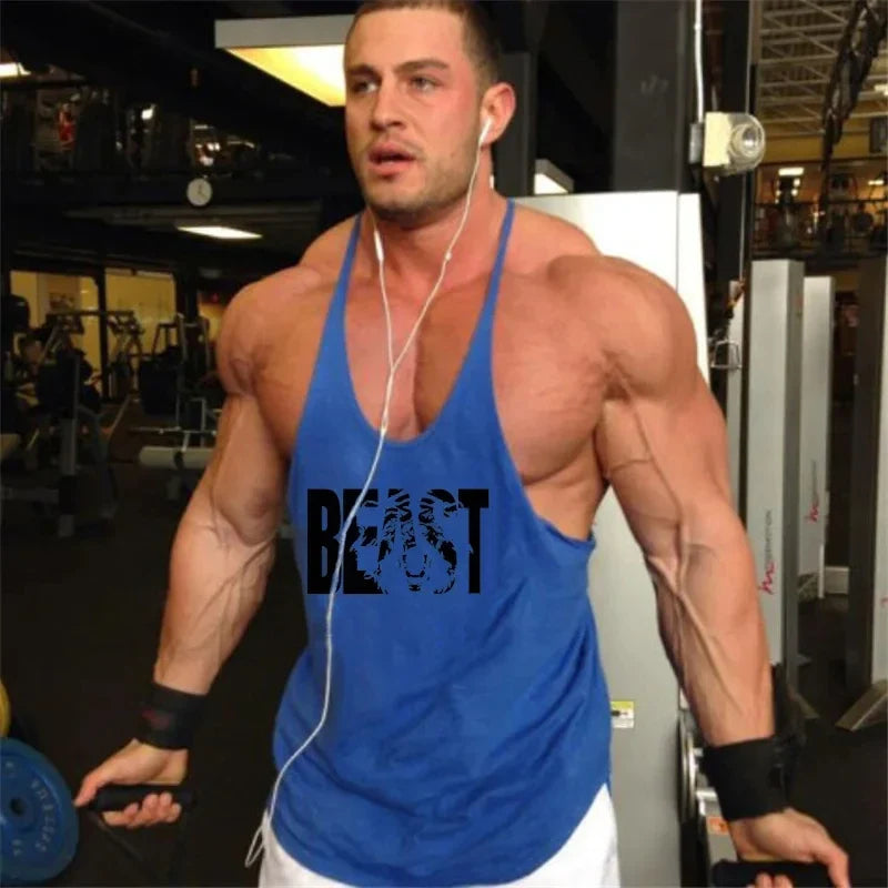 Débardeur Stringer Musculation Homme Gilet Fitness Vêtement Bodybuilding Débardeurs Musculation Débardeur Coton Sans Manches Entraînement