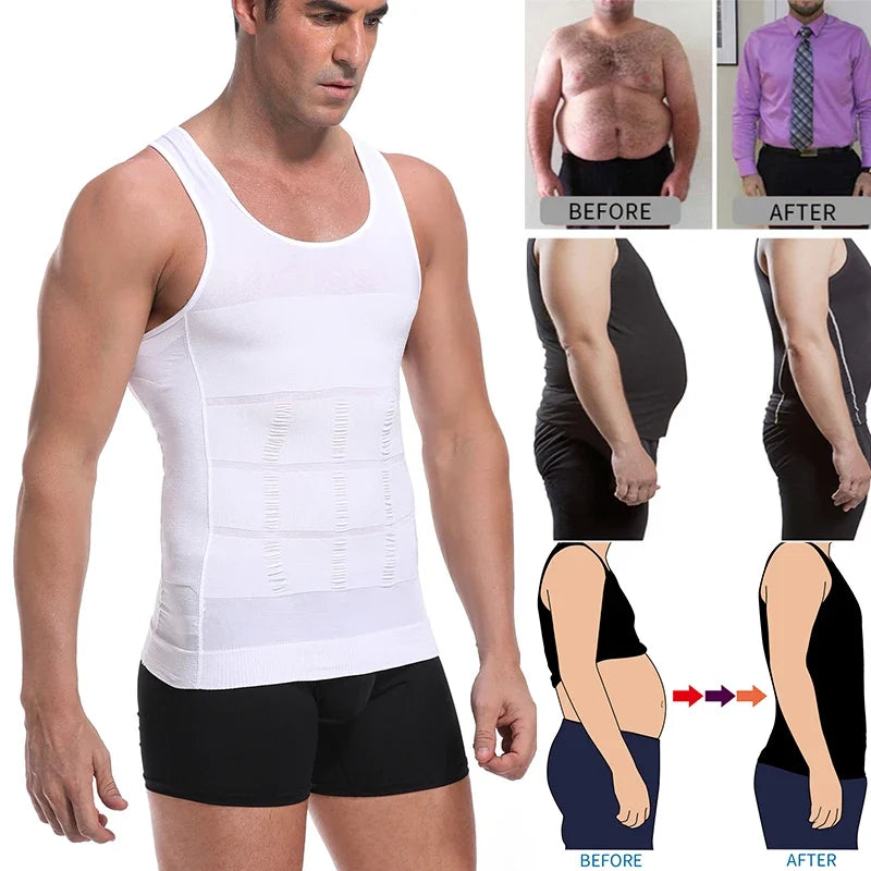 Gilet de Corps Amincissant Homme Débardeur Musculation Débardeurs Ventre Plat Maillots de Corps Débardeur Gainant Sous-vêtement Thermique Compression