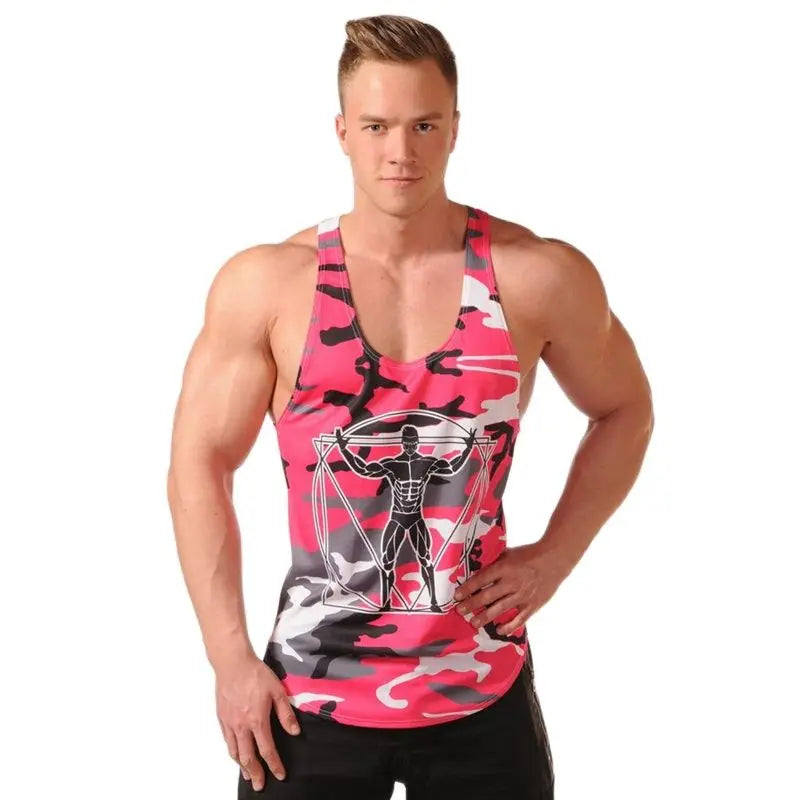 Débardeurs de Musculation Homme Camouflage Gilet sans Manches Gym Fitness Entraînement Maillot de Corps Séchage Rapide Vêtement d'Entraînement
