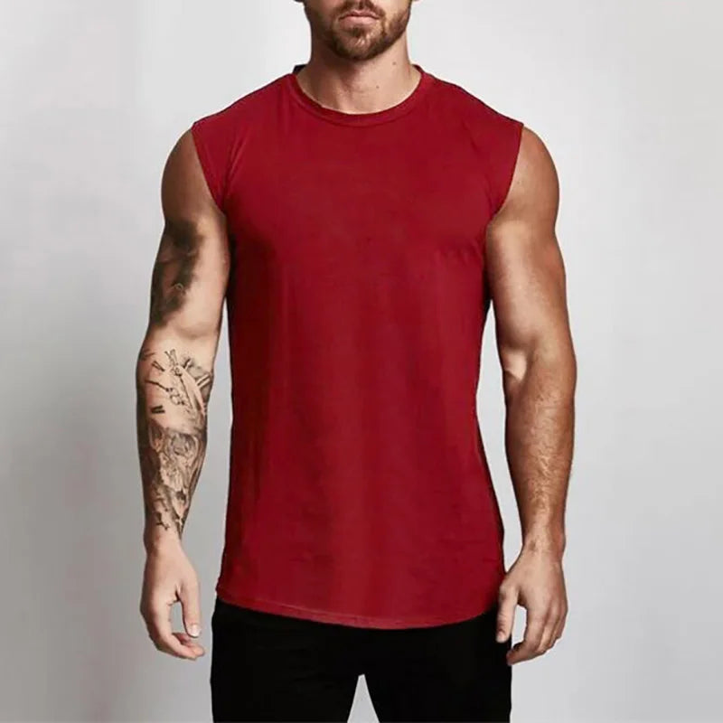 Haut sans manches de sport en coton pour homme, débardeur de musculation, vêtements de sport, gilet de sport pour homme, maillot de corps musclé