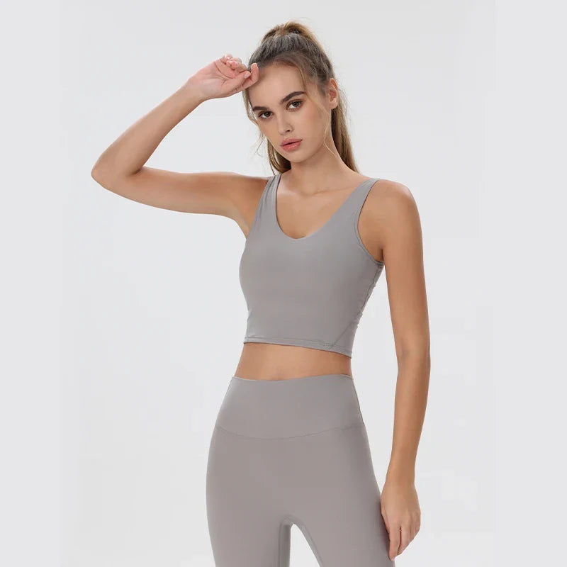 Débardeur de yoga pour femmes, hauts de Pilates, vêtements de sport, course, gym, jolis vêtements d'entraînement, soutiens-gorge de sport, débardeur féminin.