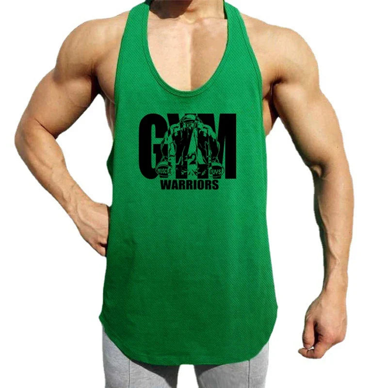 Débardeur de sport pour homme, vêtement de fitness, musculation, course, maillot de corps en maille, sans manches