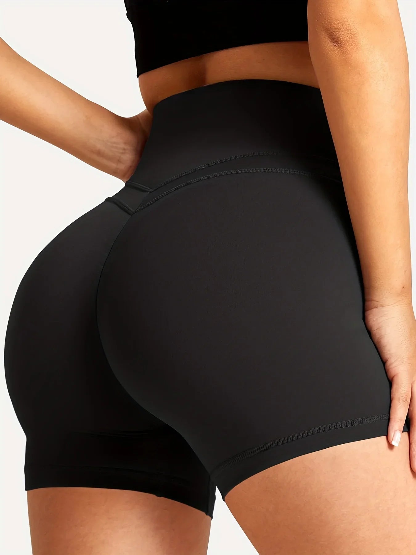 Shorts d'entraînement pour femme, shorts de running scrunch taille haute pour la gym, le yoga et le vélo, vêtements de sport pour femme