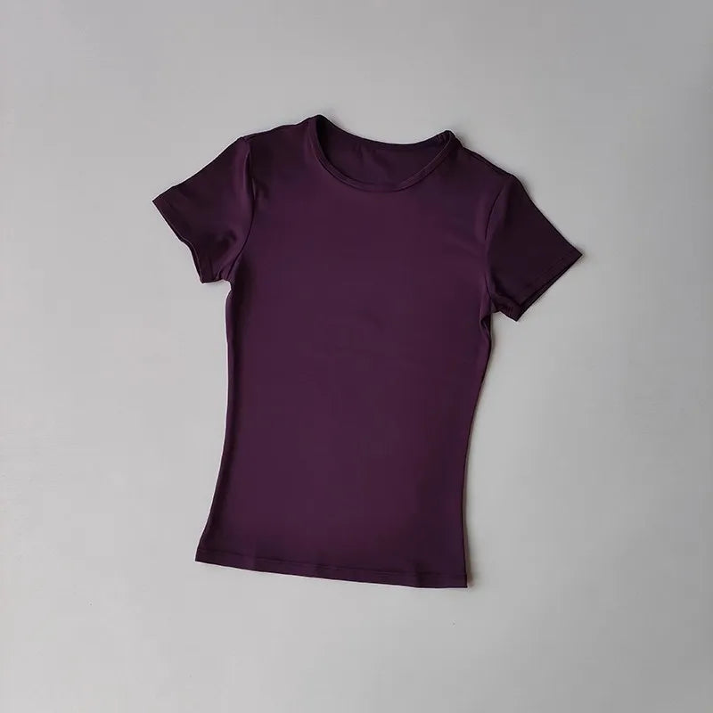 T-shirt de sport d'extérieur pour femmes, yoga, fitness, course à séchage rapide, entraînement, vêtements de sport pour femmes, vêtements d'exercice