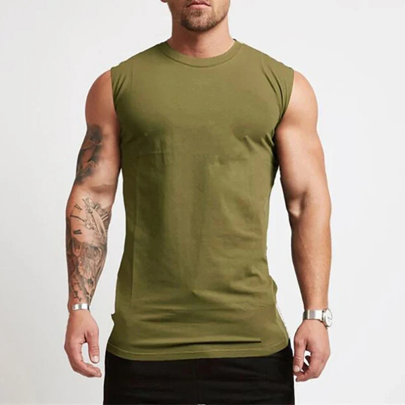 Haut sans manches de sport en coton pour homme, débardeur de musculation, vêtements de sport, gilet de sport pour homme, maillot de corps musclé