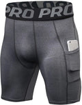 Shorts de sport pour hommes avec poches Leggings de compression d'entraînement pour hommes Caleçons en polyester pour hommes Collants athlétiques de course de basket-ball