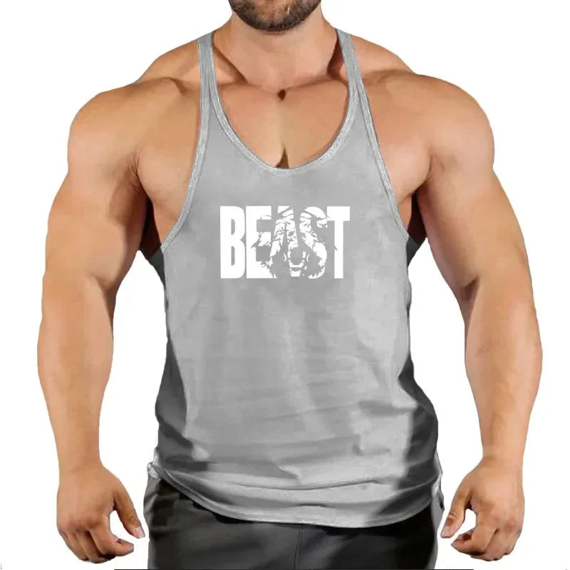 Débardeur Stringer Musculation Homme Gilet Fitness Vêtement Bodybuilding Débardeurs Musculation Débardeur Coton Sans Manches Entraînement