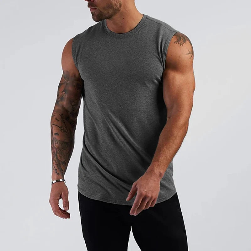 Haut sans manches de sport en coton pour homme, débardeur de musculation, vêtements de sport, gilet de sport pour homme, maillot de corps musclé