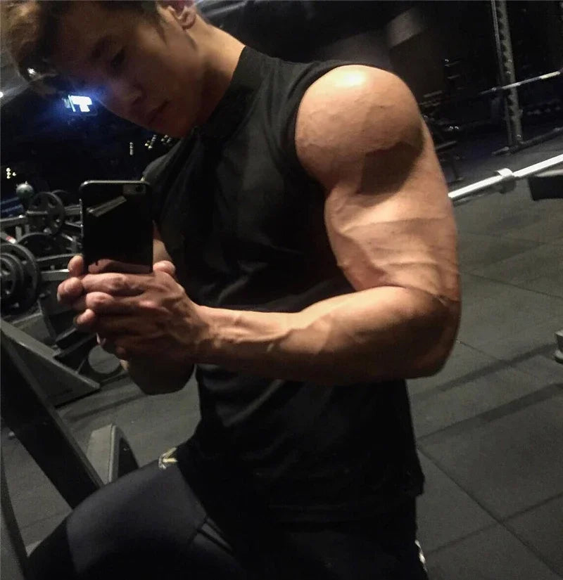 Débardeur de compression sans manches pour hommes, vêtement de sport moulant, musculation, fitness, gilet de sport pour hommes, débardeur homme musclé