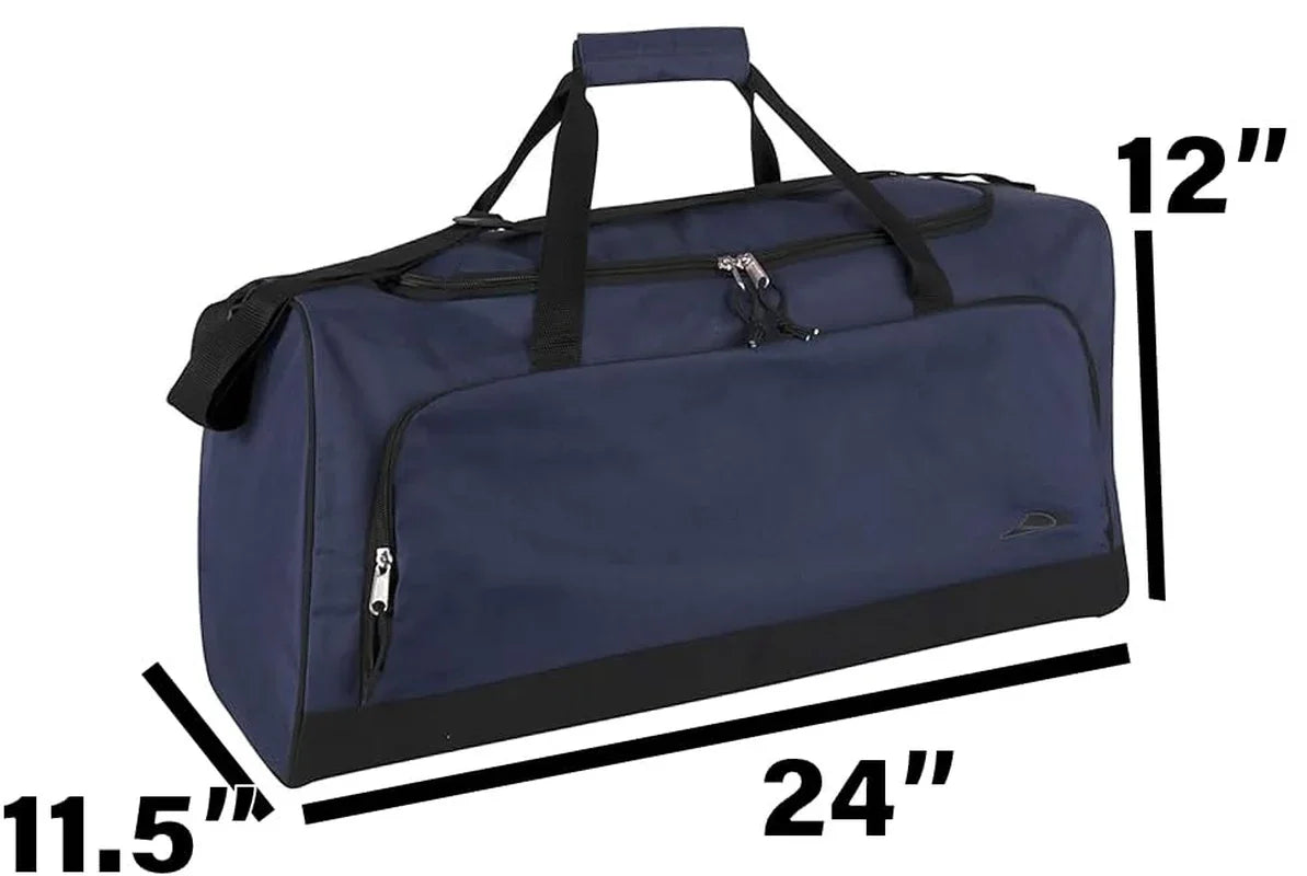 Sac de voyage/sport de 55 litres (24 pouces) pour hommes, femmes, adolescents, gym, voyage et loisirs, bleu marine